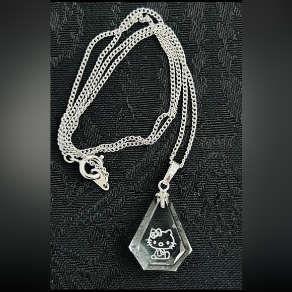 Vintage Hello Kitty Crystal Necklace Sanrio Employee Gift~ 1980’s Necklace 18 in - Picture 1 of 8